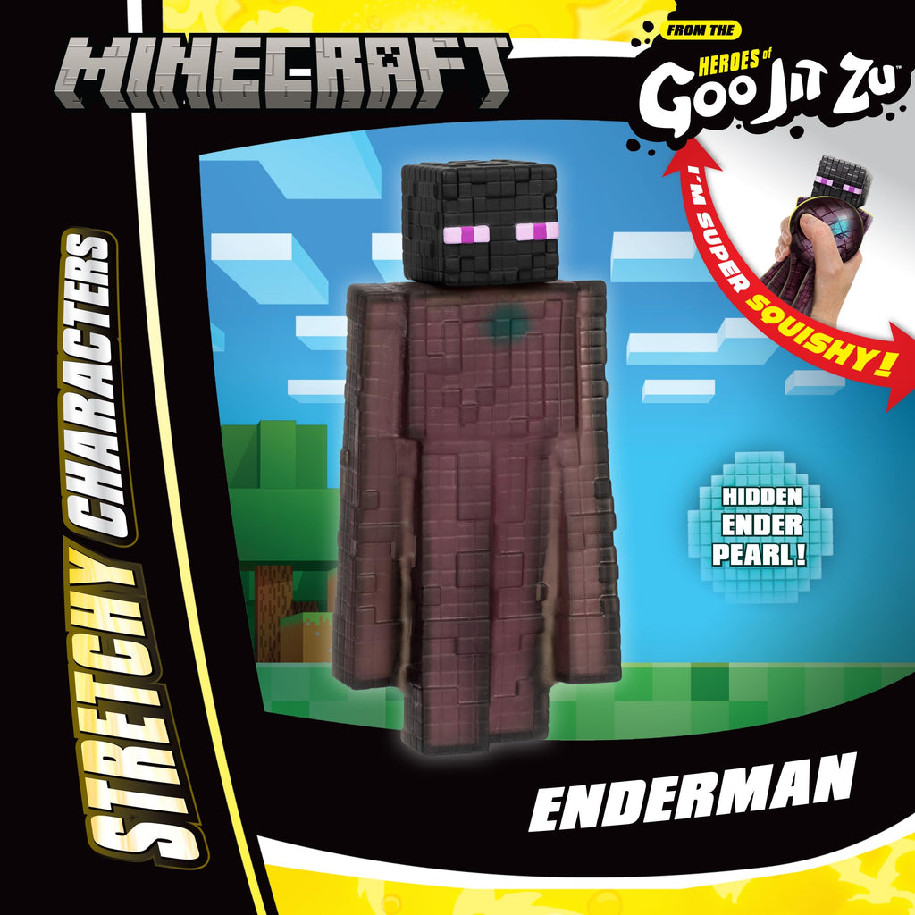 Heroes of Goo Jit Zu Minecraft Enderman Stretchy Figure with Hidden Ender Pearl, Stretches 3x Size