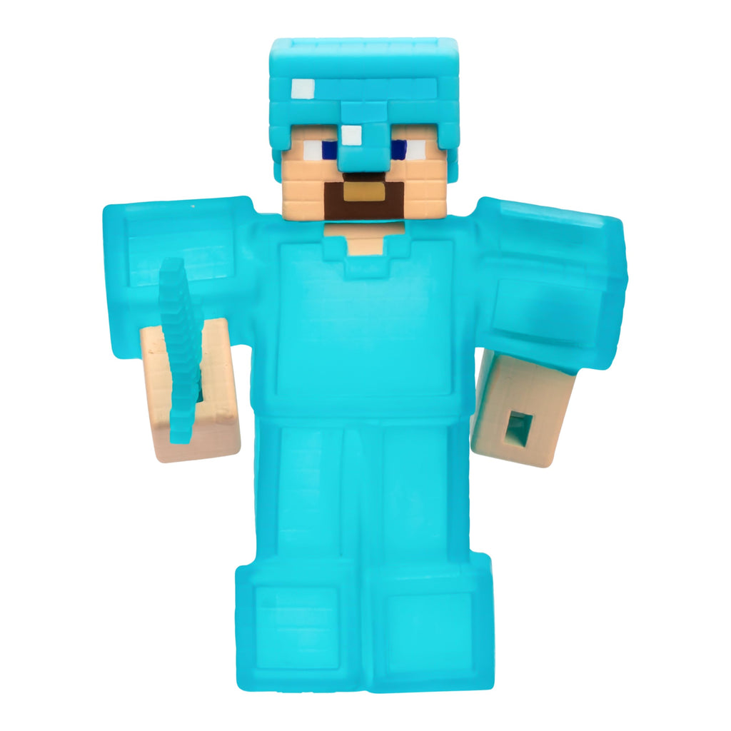 Heroes of Goo Jit Zu Minecraft Steve Stretchy Figure – Super Squishy Goo Filling, Hidden Diamond Piece, Stretch 3 Times His Size