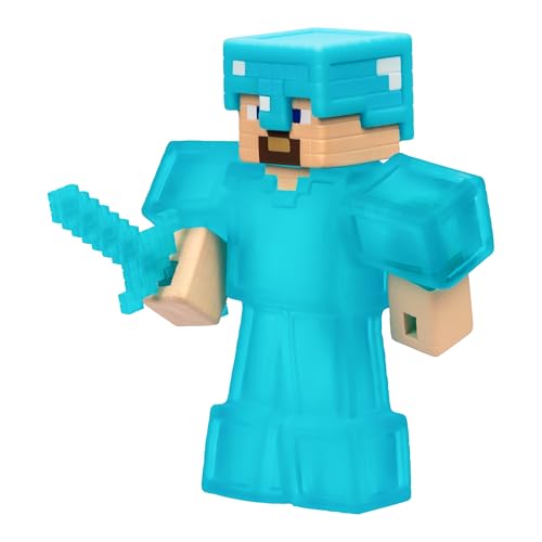 Heroes of Goo Jit Zu Minecraft Steve Stretchy Figure – Super Squishy Goo Filling, Hidden Diamond Piece, Stretch 3 Times His Size