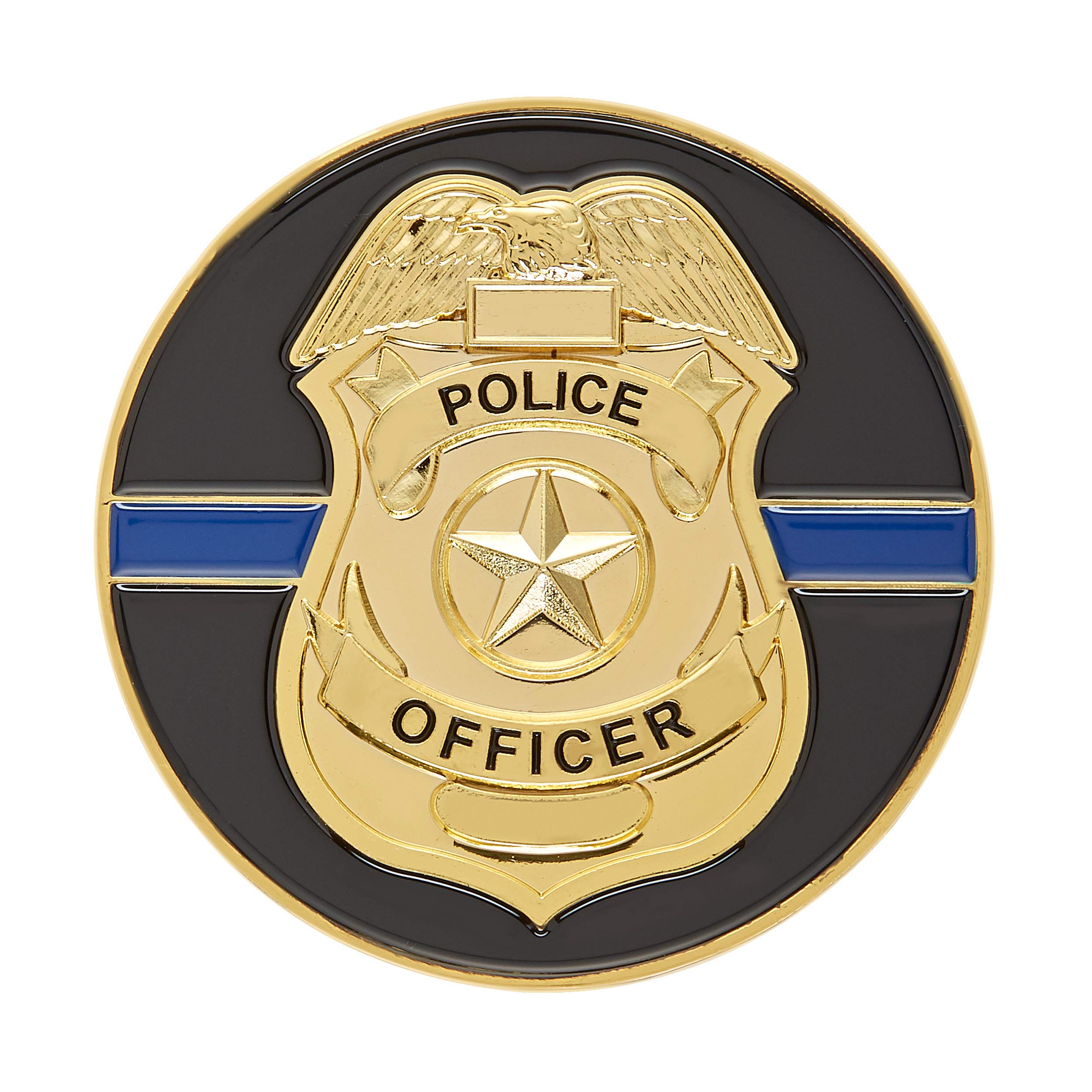 Hero's Valor Police Officer Badge Challenge Coin – Single Coin with Prayer and Thin Blue Line