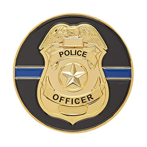 Hero's Valor Police Officer Badge Challenge Coin – Single Coin with Prayer and Thin Blue Line