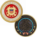 Hero's Valor United States Coast Guard Challenge Coin – Single Coin with Protective Pouch