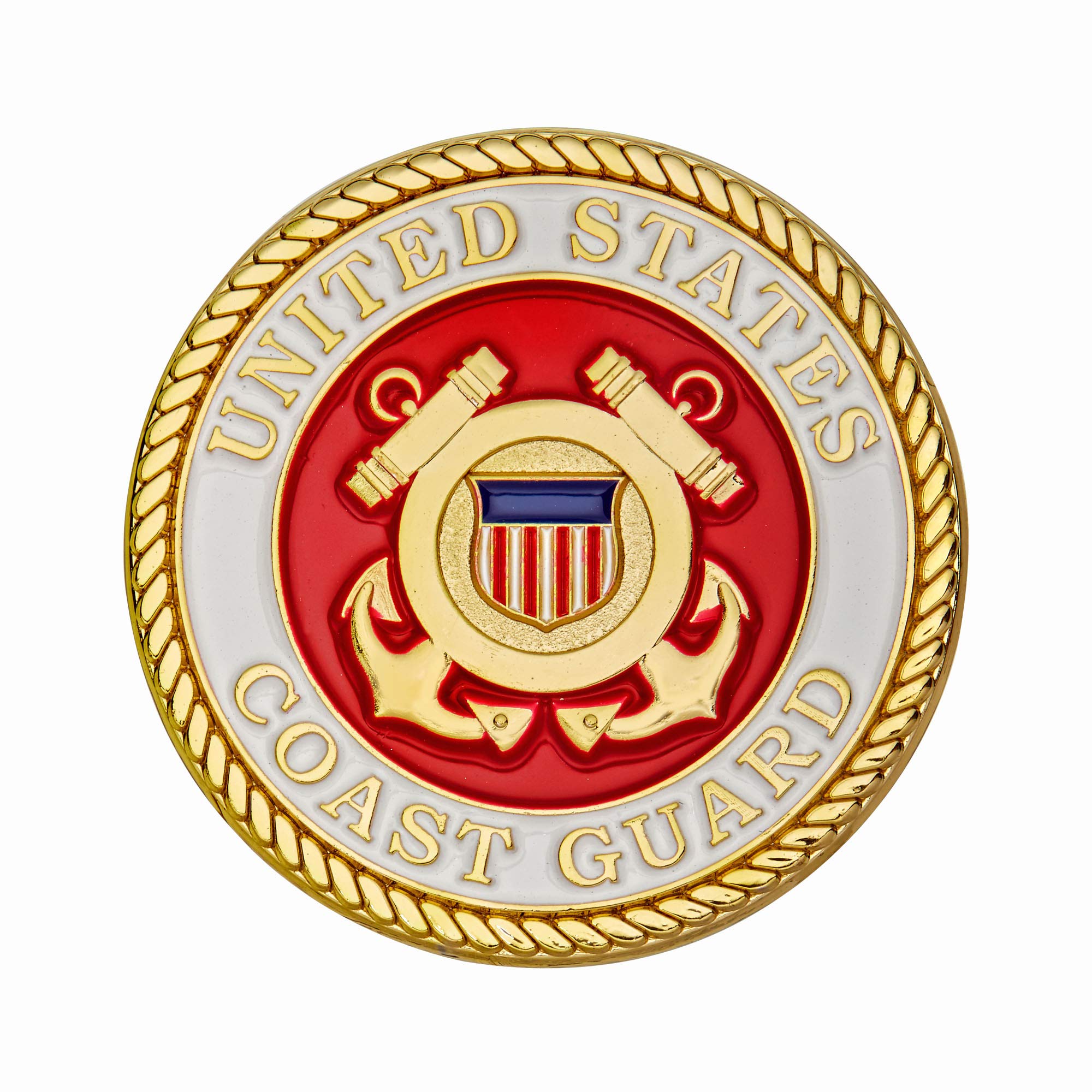Hero's Valor United States Coast Guard Challenge Coin – Single Coin with Protective Pouch