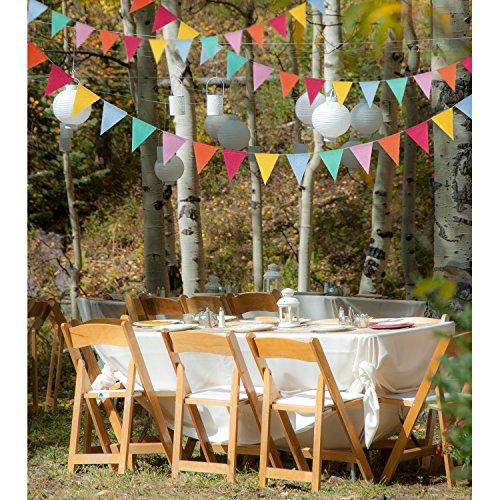 HESTYA 42-Piece Pastel Pennant Banner – Colorful Triangle Bunting for Parties, Classrooms, and Outdoor Events