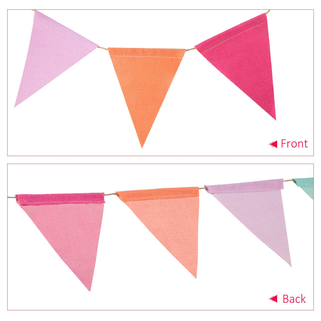 HESTYA 42-Piece Pastel Pennant Banner – Colorful Triangle Bunting for Parties, Classrooms, and Outdoor Events