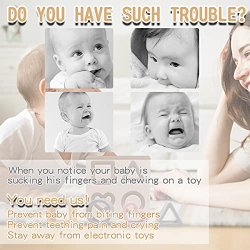 HETOMI Silicone Stacking Blocks - Baby Nesting Sorting Toy for Teething and Fine Motor Skills (Beige)