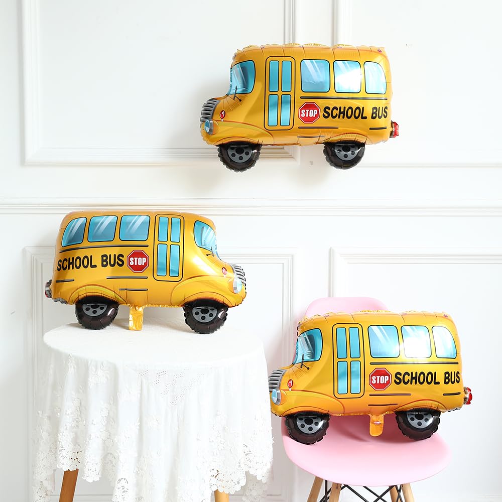 Heukikt 5-Pack School Bus Foil Balloons – 13.8x21.7in Back to School Decorations for Classroom Welcome Party