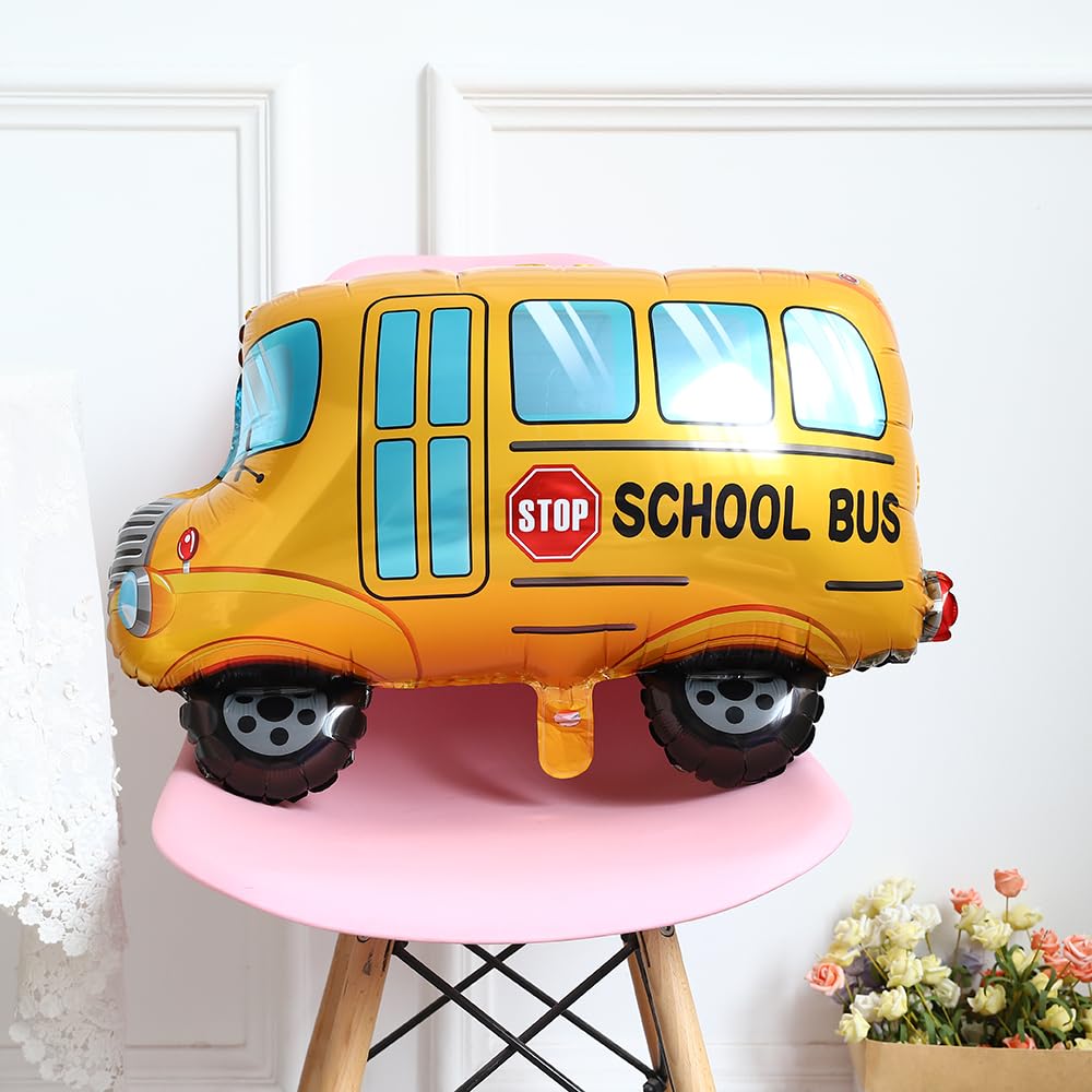 Heukikt 5-Pack School Bus Foil Balloons – 13.8x21.7in Back to School Decorations for Classroom Welcome Party