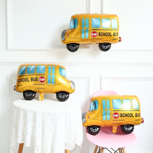 Heukikt 5-Pack School Bus Foil Balloons – 13.8x21.7in Back to School Decorations for Classroom Welcome Party