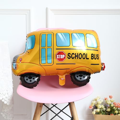 Heukikt 5-Pack School Bus Foil Balloons – 13.8x21.7in Back to School Decorations for Classroom Welcome Party