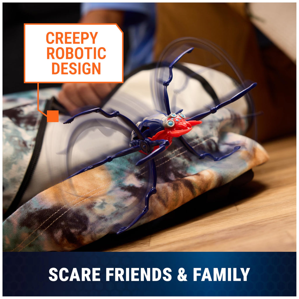 HEX Bots Skitter Bot Spider - Autonomous Robot Insect Toy for Kids Aged 4+, Indoor/Outdoor, Red