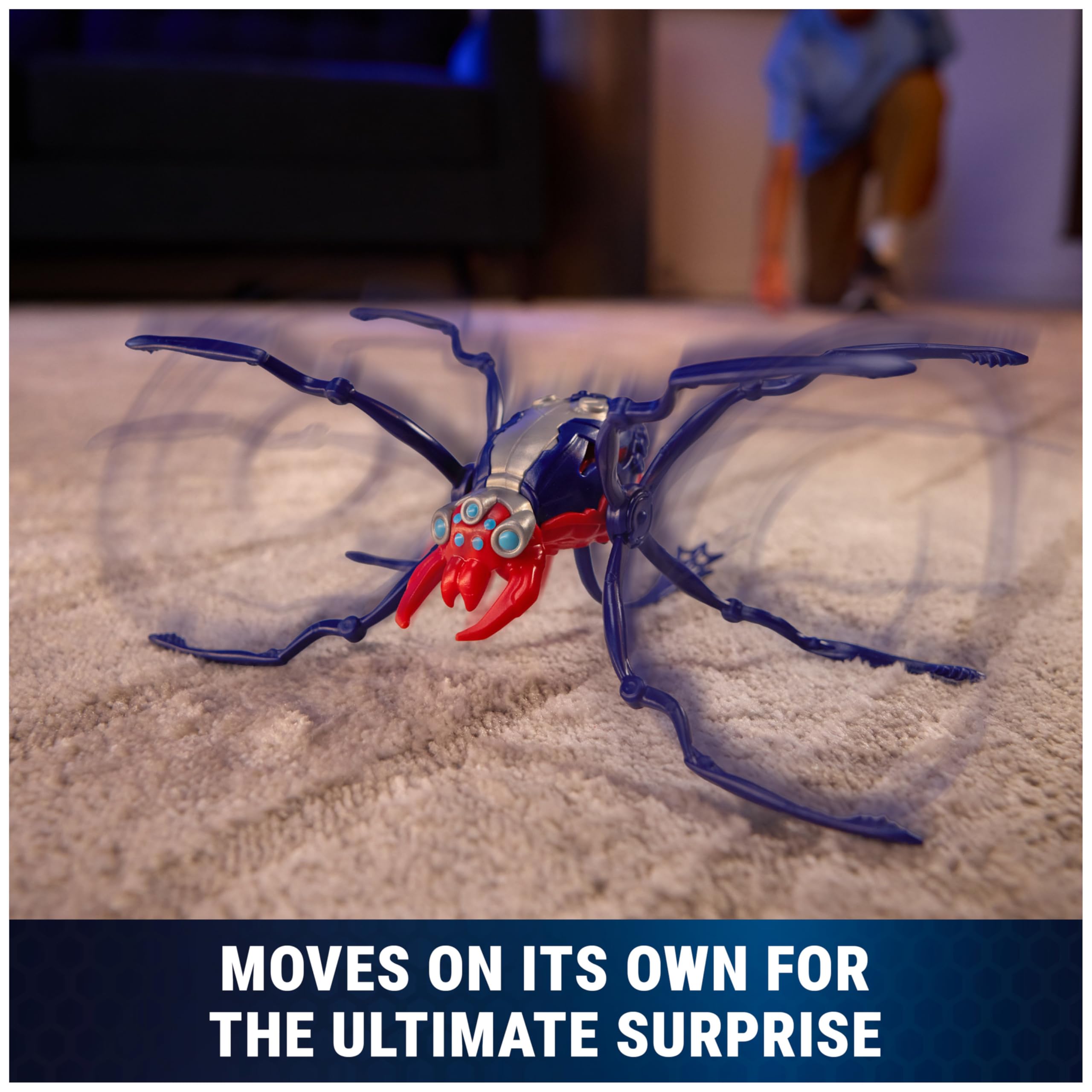 HEX Bots Skitter Bot Spider - Autonomous Robot Insect Toy for Kids Aged 4+, Indoor/Outdoor, Red