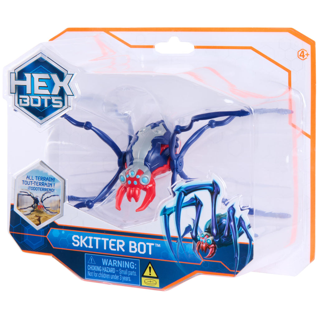 HEX Bots Skitter Bot Spider - Autonomous Robot Insect Toy for Kids Aged 4+, Indoor/Outdoor, Red