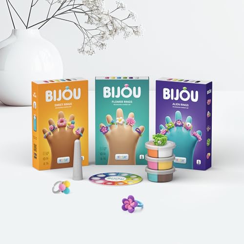 HEY CLAY Bijou Alien Rings Clay Kit – Air-Dry Clay with Interactive App for Kids 3+
