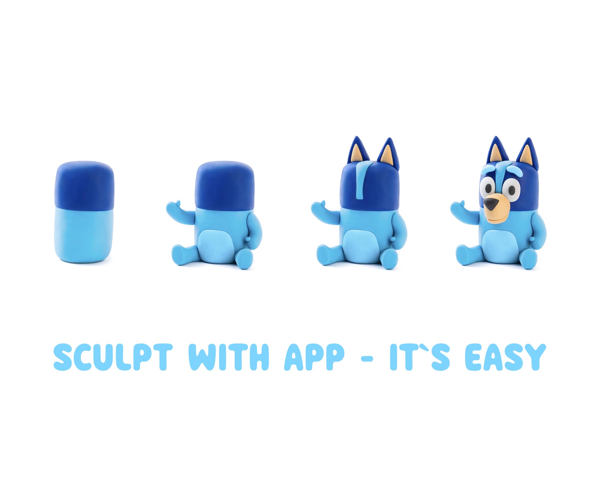 HEY CLAY Bluey & Friends Bingo Air-Drying Clay Kit – 5 Cans Non-Toxic Modeling Clay for Kids Ages 3+ with Interactive App