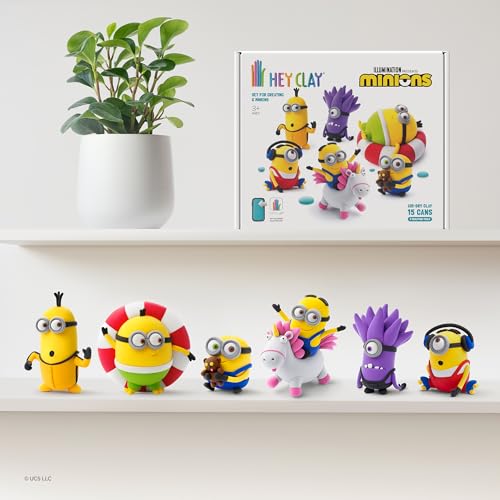 HEY CLAY Minions Modeling Clay for Kids – 5 Cans, Tools, Interactive App (Ages 3+)