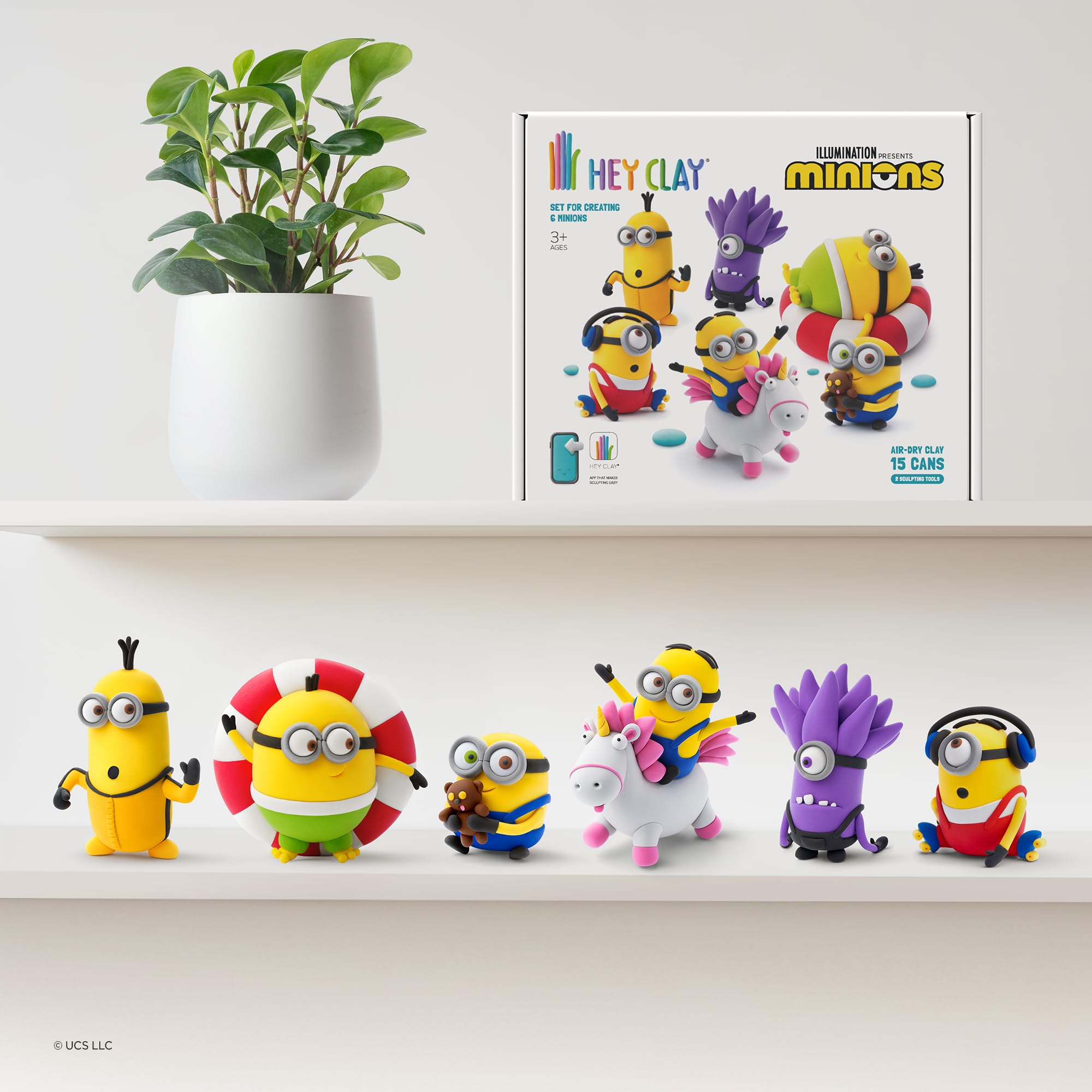 HEY CLAY Minions Modeling Clay for Kids – 5 Cans, Tools, Interactive App (Ages 3+)