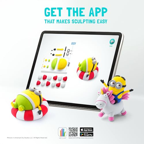 HEY CLAY Minions Modeling Clay for Kids – 5 Cans, Tools, Interactive App (Ages 3+)