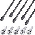 Heyiarbeit RC Antenna Tube Set - 5pcs Black Plastic Tubes with Aluminum Mounts for Boat, Vehicle