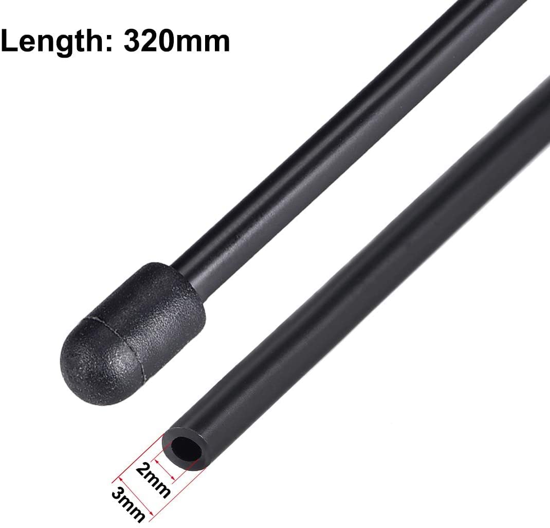 Heyiarbeit RC Antenna Tube Set - 5pcs Black Plastic Tubes with Aluminum Mounts for Boat, Vehicle
