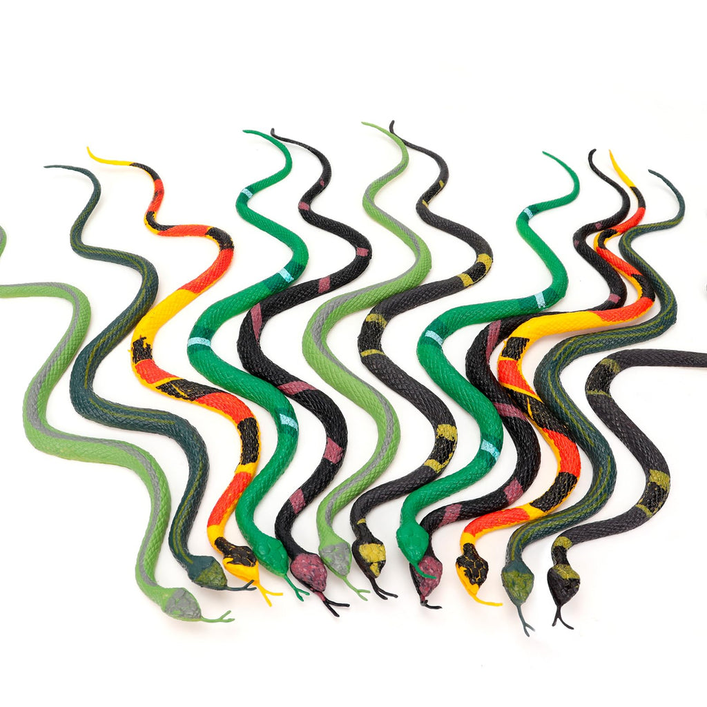HFATMOS 12-Pack Realistic Rubber Snakes – 11in Prank Props for Parties, Garden & Gags