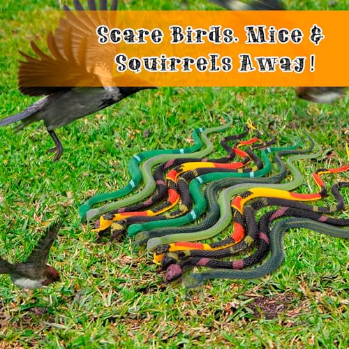 HFATMOS 12-Pack Realistic Rubber Snakes – 11in Prank Props for Parties, Garden & Gags