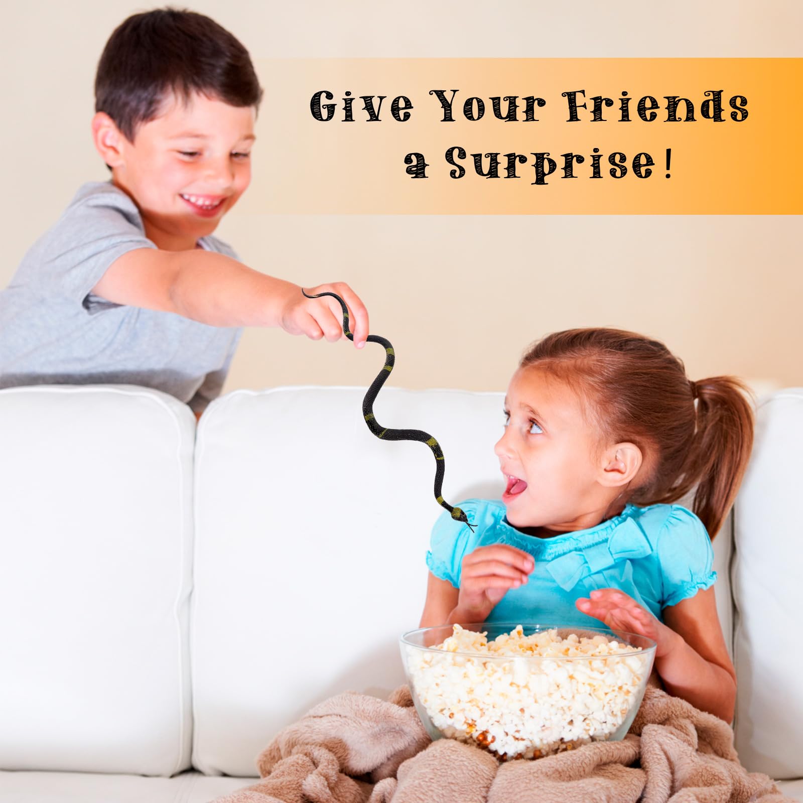 HFATMOS 12-Pack Realistic Rubber Snakes – 11in Prank Props for Parties, Garden & Gags