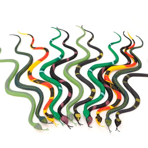 HFATMOS 12-Pack Realistic Rubber Snakes – 11in Prank Props for Parties, Garden & Gags