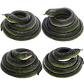 HFATMOS 4 Pack Realistic Rubber Snakes – 31.5in Black and Blue Prank Props for Parties and Garden