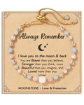 HGDEER Moonstone Adjustable Bracelet for Teen Girls – Natural Stone with Inspirational Card & Gift Pouch