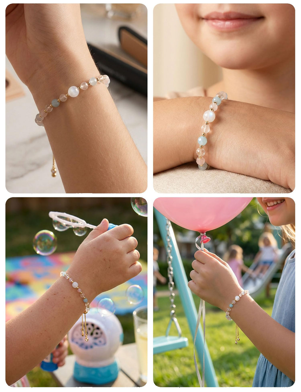 HGDEER Moonstone Adjustable Bracelet for Teen Girls – Natural Stone with Inspirational Card & Gift Pouch
