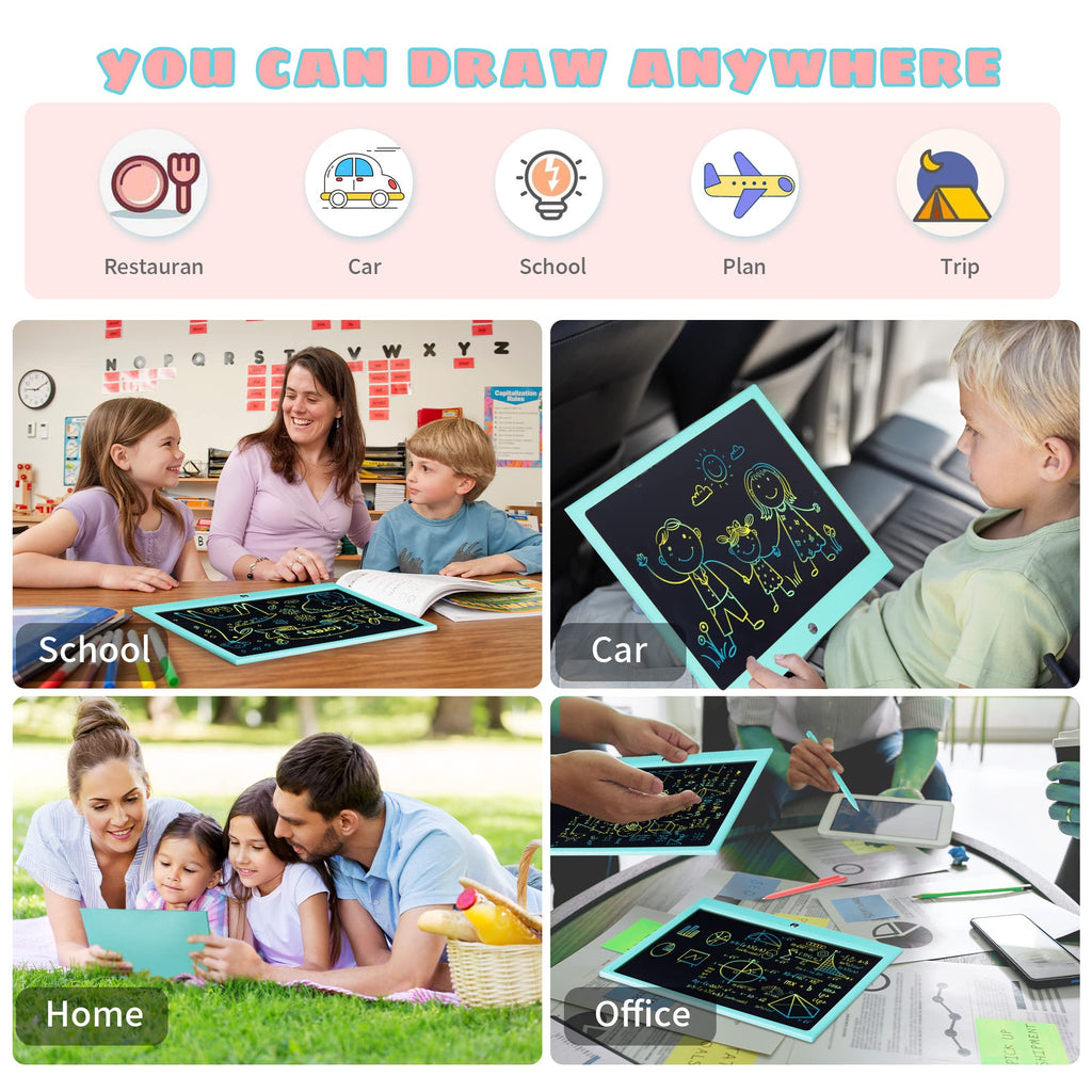 HHN 15-Inch LCD Writing Tablet for Kids – Colorful Doodle Board with Lock Switch, Erasable Drawing Pad for Ages 3+