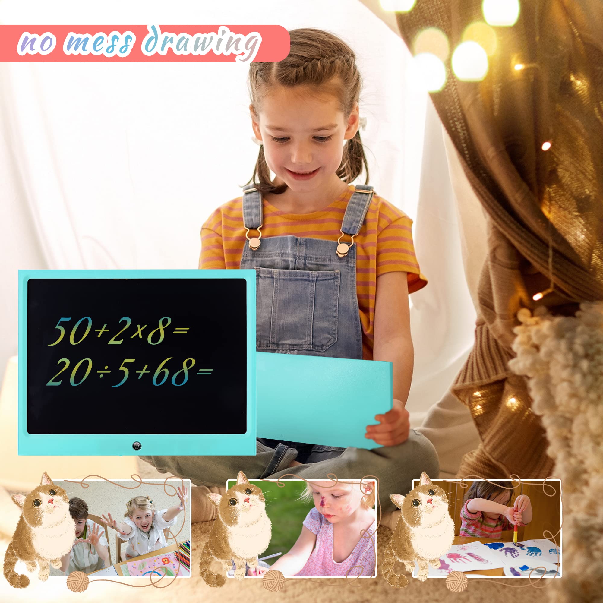 HHN 15-Inch LCD Writing Tablet for Kids – Colorful Doodle Board with Lock Switch, Erasable Drawing Pad for Ages 3+