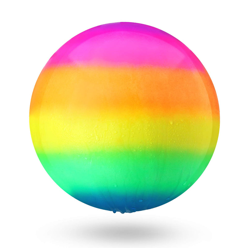 Hiboom 9 Inch Rainbow Diving Balls for Pool – Underwater Passing & Dribbling with Water Injector