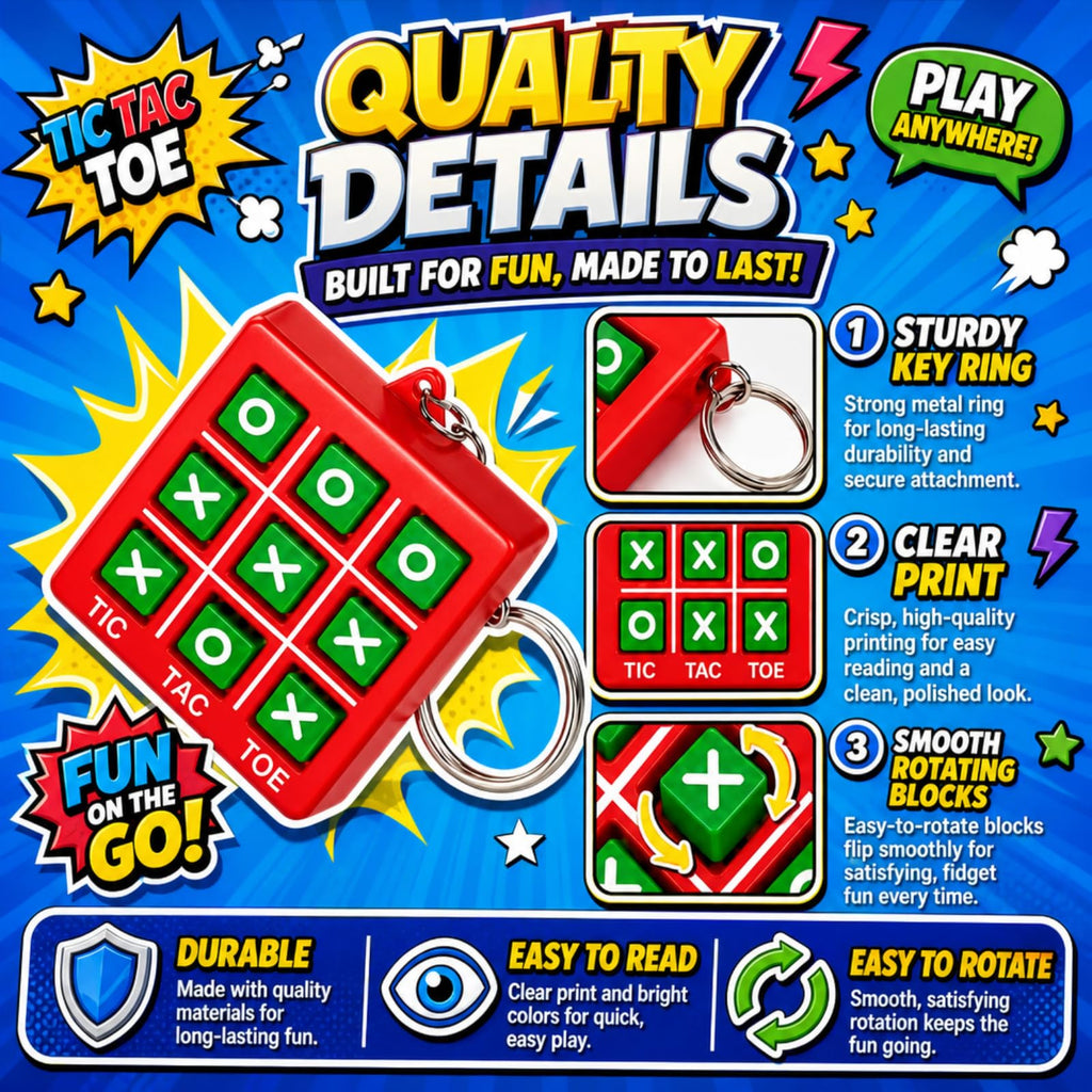 Hicarer 16-Pack Mini Tic Tac Toe Keychains – Party Favors, Classroom Prizes, Travel Games for Kids 3-12