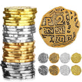 Hicarer 35-Piece Pirate Coin Set – Metal Treasure Coins in Bronze, Gold & Silver for Games and Party Decor