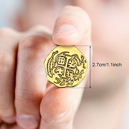Hicarer 35-Piece Pirate Coin Set – Metal Treasure Coins in Bronze, Gold & Silver for Games and Party Decor