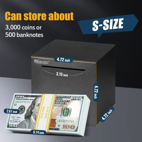hicocool Starry Black Stainless Steel Piggy Bank – Must Break to Open, 4.72 Inches (Black)