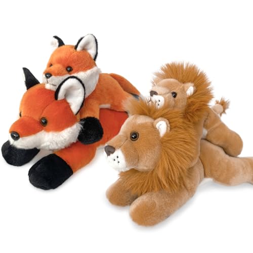 Hideekoog 8-Inch Realistic Lying Down Lion Plush Toy – Soft Stuffed Animal for Kids and Collectors