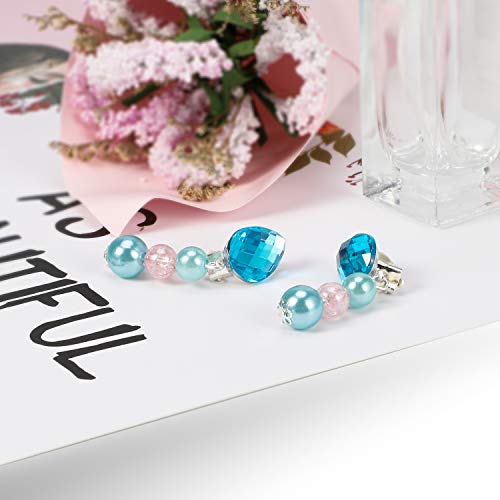 Hifot Kids Jewelry Set with Plush Handbag and Hair Clips for Dress-Up Play