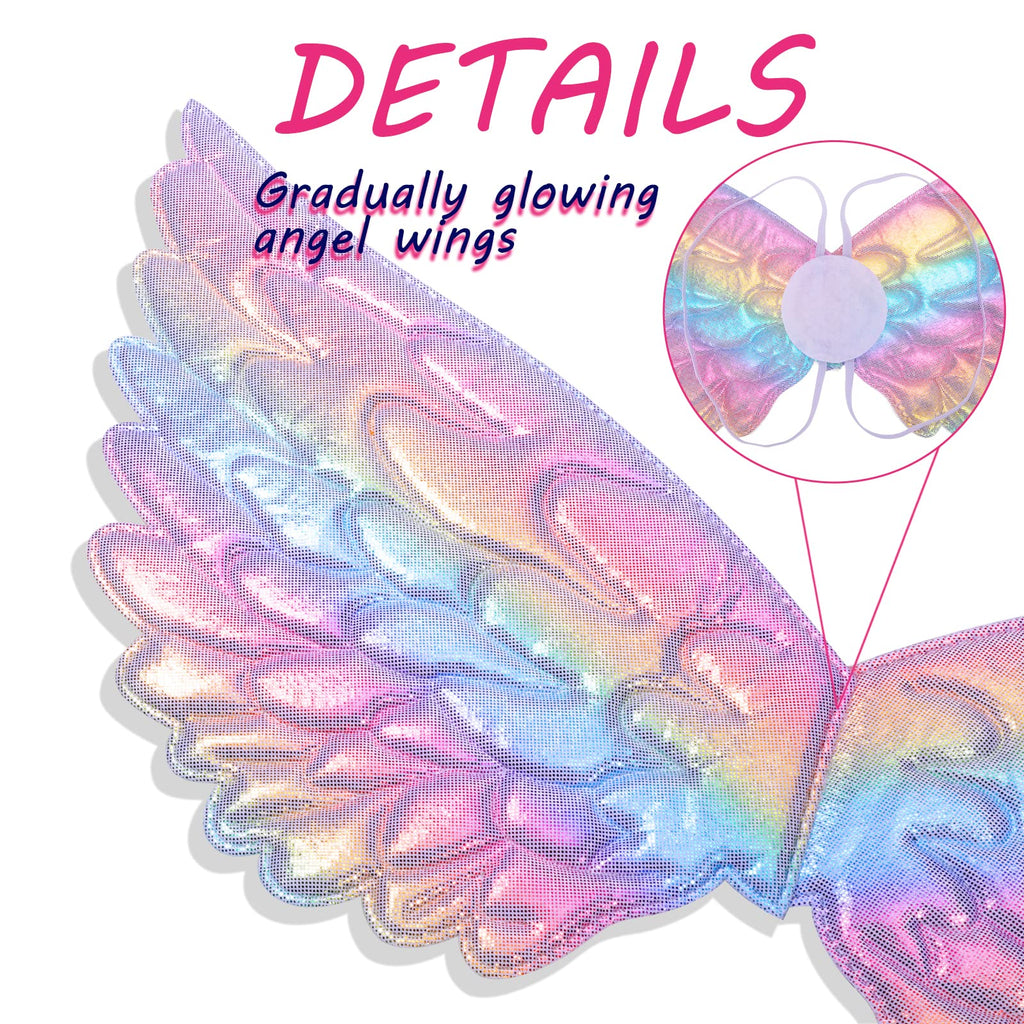 Hifot Unicorn Costume for Girls – Tutu Dress with Wings and Headband Set