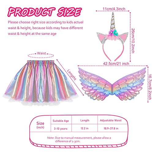 Hifot Unicorn Costume for Girls – Tutu Dress with Wings and Headband Set