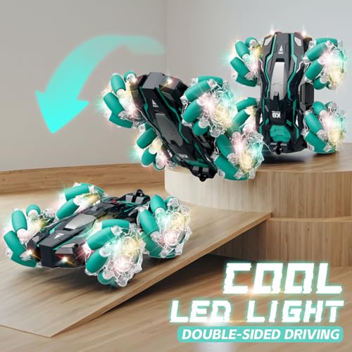Highmall 1:16 Scale Gesture Sensing RC Stunt Car - 15 KM/H, 4WD, LED Lights, 2.4GHz, for Ages 8-13
