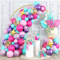 HILAVO 105-Piece Balloon Arch Kit: Teal, Hot Pink, Metallic Purple, Pastel Pink, Pearl Purple, Gold Confetti & Star Foil Balloons