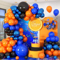HILAVO 112 Pcs Orange Blue Black Balloon Garland Arch Kit for Graduation, Birthday, Baby Shower