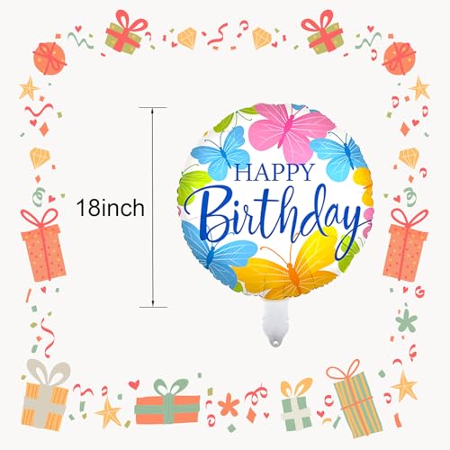 HILAVO 36-Pack 18-Inch Foil Birthday Balloons, 12 Patterns, Reusable Party Decor