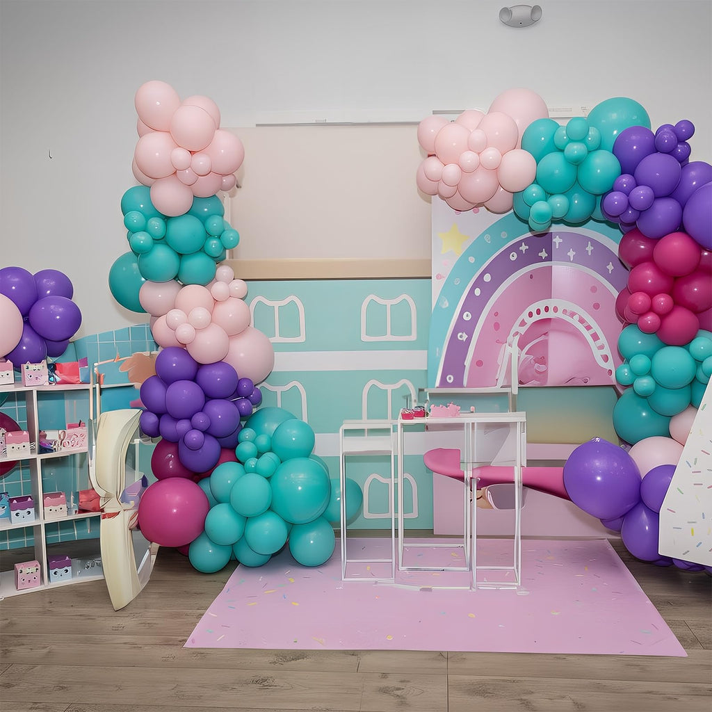 HILAVO 60-Pack Pink Purple Teal Latex Balloons - 12 Inch Hot Pink, Light Pink, Teal, Purple & Confetti Balloons for Parties