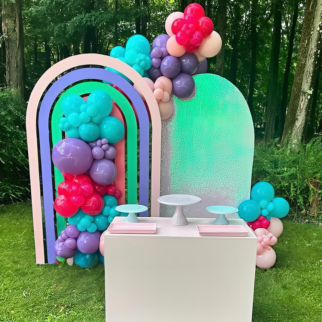HILAVO 60-Pack Pink Purple Teal Latex Balloons - 12 Inch Hot Pink, Light Pink, Teal, Purple & Confetti Balloons for Parties