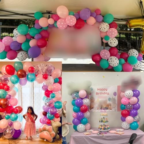 HILAVO 60-Piece Dog Paw Balloons Set – 12 Inch Pink, Purple & Teal Latex Balloons for Party Decor