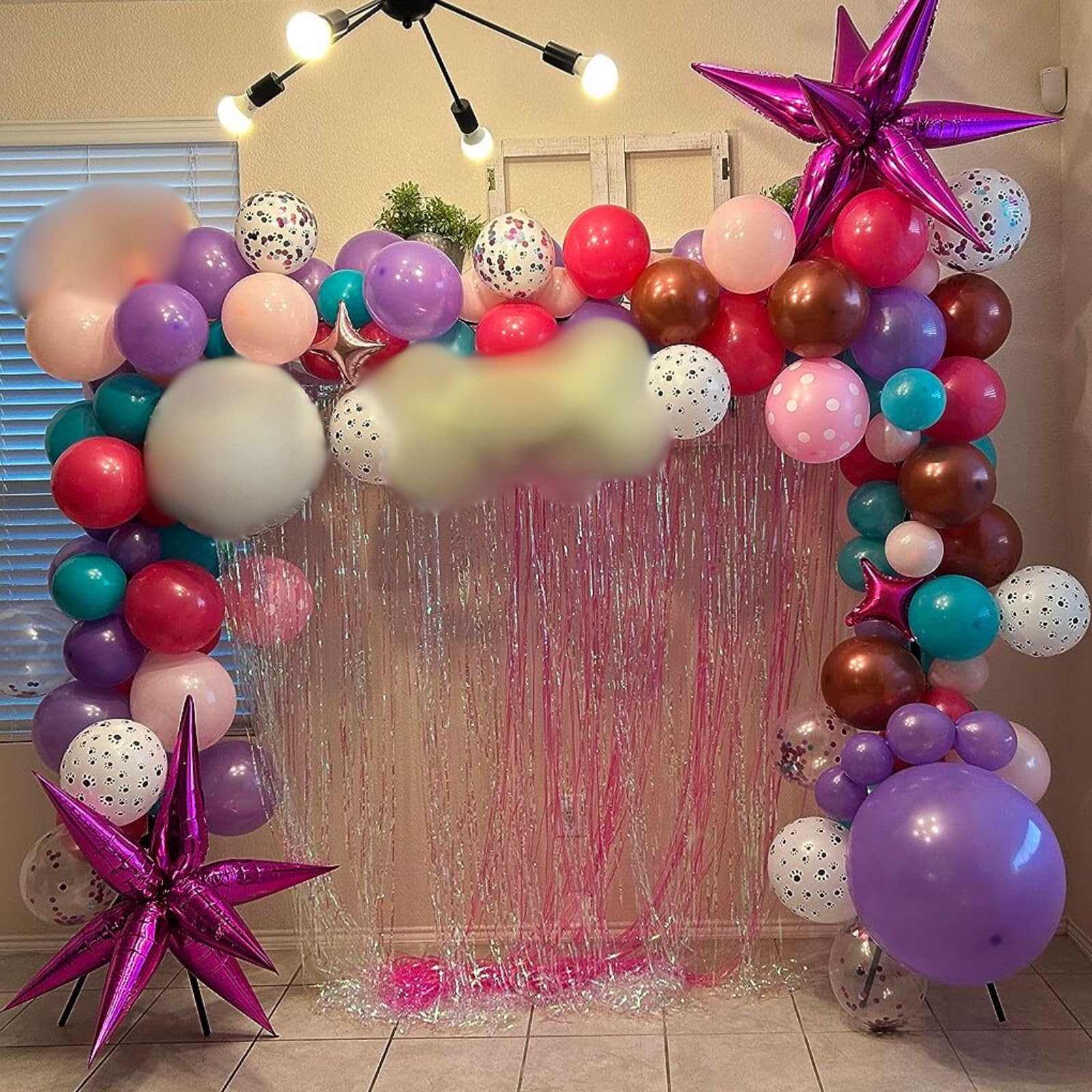 HILAVO 60-Piece Dog Paw Balloons Set – 12 Inch Pink, Purple & Teal Latex Balloons for Party Decor